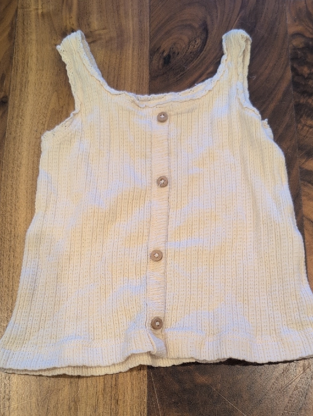 Zara Soft Cream Ribbed Button-Front Tank